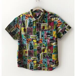 Unique Vintage Universal Studios Monsters Mash Up button up shirt size 2X/18